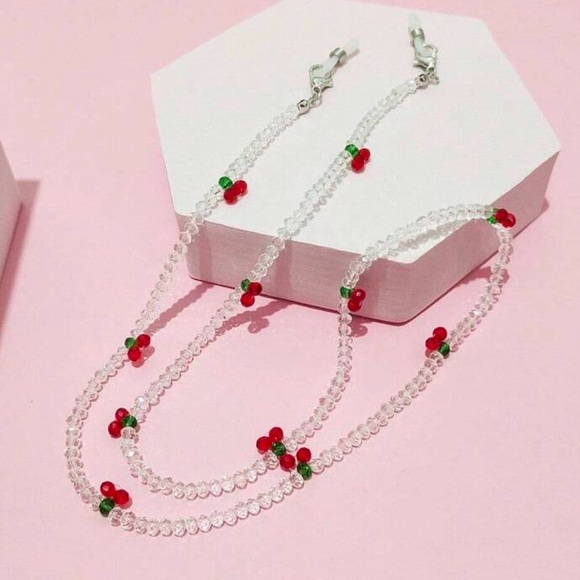 Beaded cherry Eyeglass Chain A1608 - Picture 2 of 3